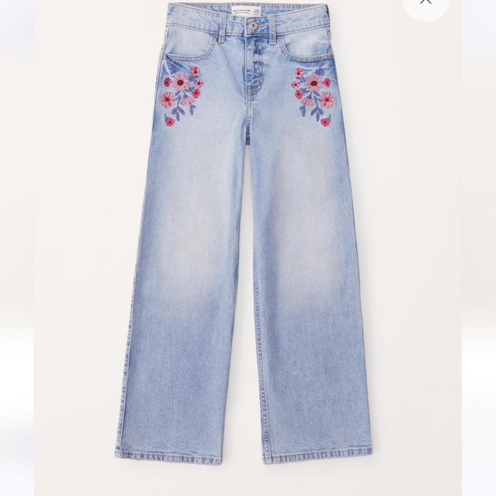 Abercrombie girls high rise wide leg jeans